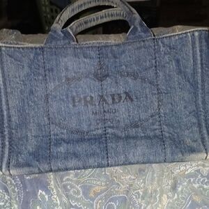 Prada Denim Tote Bag in Blue